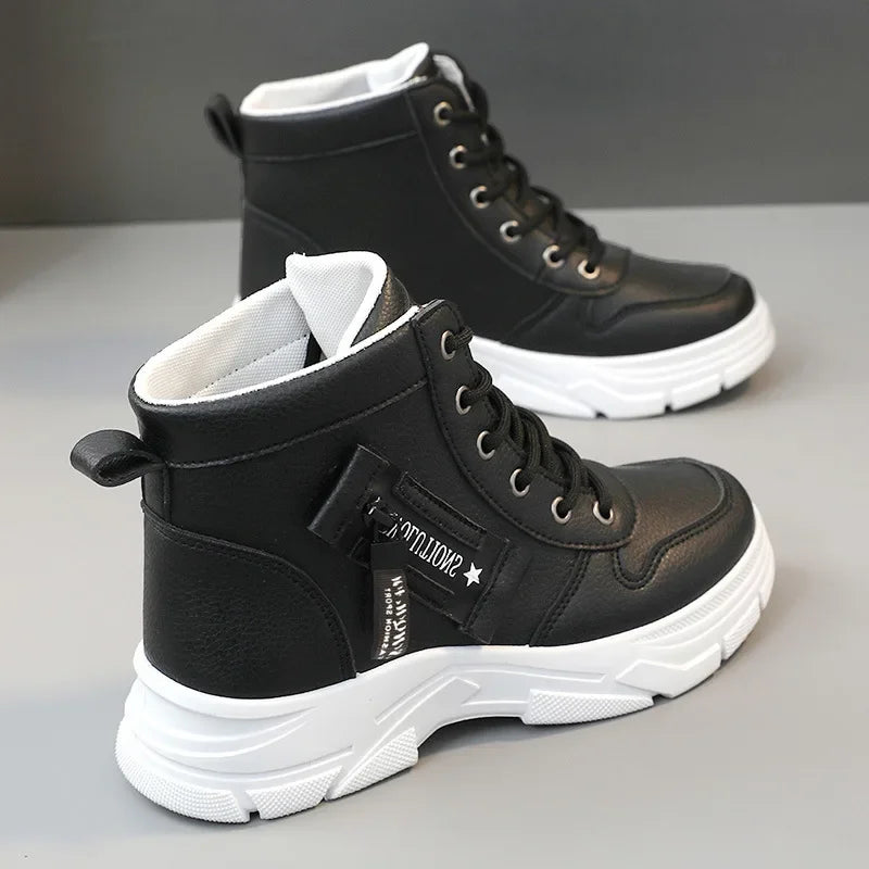 Botas femininas 2024 moda inverno à prova dwaterproof água altura aumentada botas de neve quente mais alta superior algodão sapatos plataforma esportes tornozelo botas