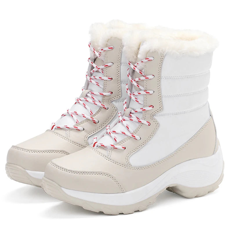 Ankel botas para mulheres inverno ao ar livre botas de neve quentes plataforma grossa impermeável antiderrapante sapatos quentes mulher botas plus size casual