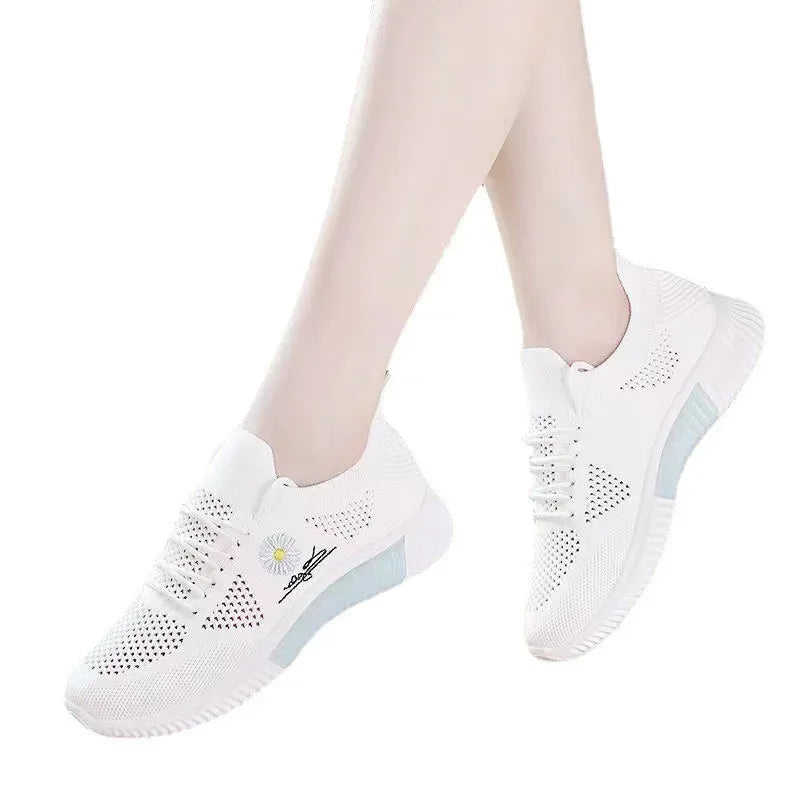 Tenis feminino verão feminino tênis 2025 venda quente grande malha de ar versátil oco respirável ginásio sapatos esportivos sapatos casuais