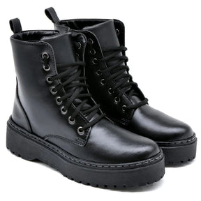 Coturno Blogueira Feminino Cano Médio GuGi Bota Confortável Sem Salto 202-GG