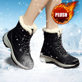 Ankel botas para mulheres inverno ao ar livre botas de neve quentes plataforma grossa impermeável antiderrapante sapatos quentes mulher botas plus size casual