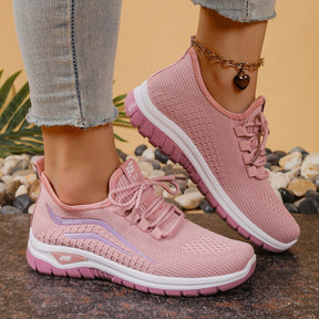 Sapatos femininos, solas macias, pés não cansados, tênis de verão, sapatos plataforma, tecelagem voadora, tênis femininos respiráveis