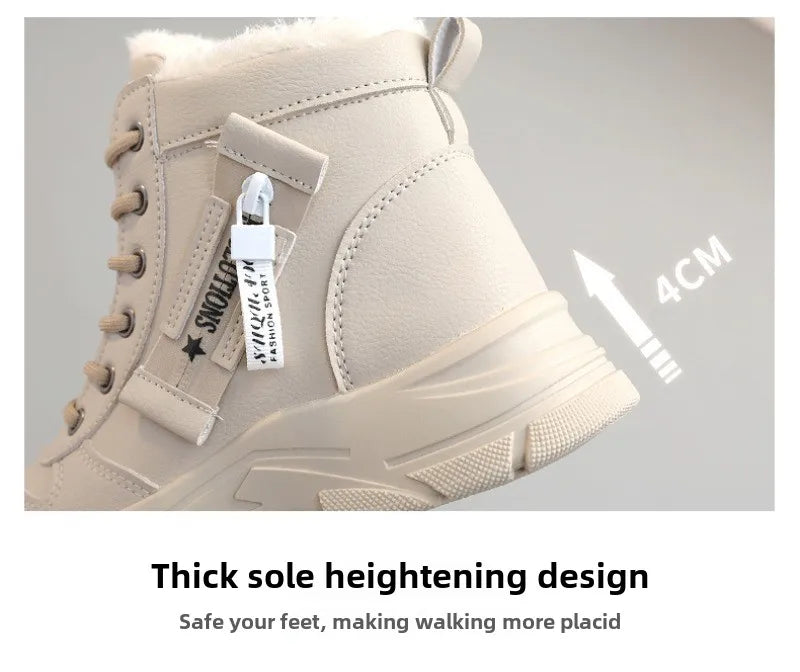 Botas femininas 2024 moda inverno à prova dwaterproof água altura aumentada botas de neve quente mais alta superior algodão sapatos plataforma esportes tornozelo botas