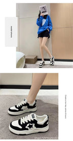 Mocassins esportivos casuais estrelas para mulheres, sapatos esportivos volumosos, fundo macio com conforto ao ar livre, sapatos antiderrapantes, moda