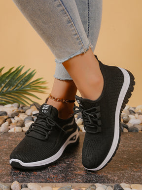 Sapatos femininos, solas macias, pés não cansados, tênis de verão, sapatos plataforma, tecelagem voadora, tênis femininos respiráveis