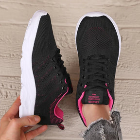 Novo verão feminino tecido malha sapatos elegante minimalista preto requintado tênis de secagem rápida anti-skid respirável tênis de corrida
