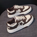 Mocassins esportivos casuais estrelas para mulheres, sapatos esportivos volumosos, fundo macio com conforto ao ar livre, sapatos antiderrapantes, moda