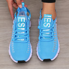 Sapatos esportivos de plataforma feminina com design moderno e respirável sapatos confortáveis ao ar livre caminhadas sapatos casuais