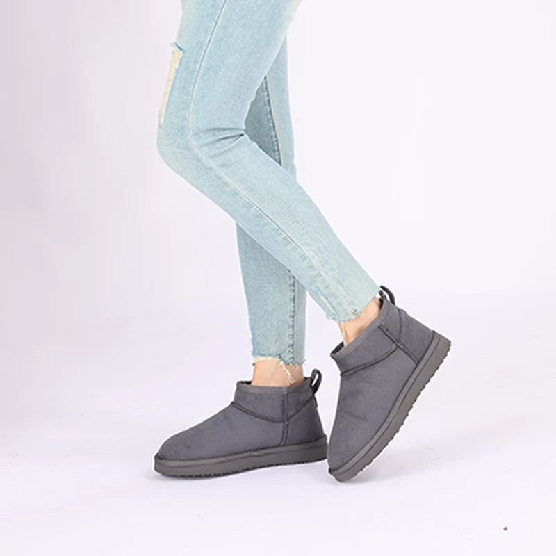 Evshine botas de neve clássicas femininas botas de tornozelo curto inverno super quente macio sapatos femininos moda aconchegante bota de neve ao ar livre para mulher