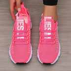 Sapatos esportivos de plataforma feminina com design moderno e respirável sapatos confortáveis ao ar livre caminhadas sapatos casuais