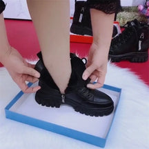 Sapatos 2023 moda inverno quente feminino preto sapatos casuais mais veludo all-match tênis de sola grossa botas de algodão