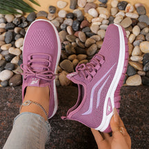 Sapatos femininos, solas macias, pés não cansados, tênis de verão, sapatos plataforma, tecelagem voadora, tênis femininos respiráveis