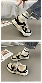 Mocassins esportivos casuais estrelas para mulheres, sapatos esportivos volumosos, fundo macio com conforto ao ar livre, sapatos antiderrapantes, moda