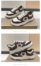 Mocassins esportivos casuais estrelas para mulheres, sapatos esportivos volumosos, fundo macio com conforto ao ar livre, sapatos antiderrapantes, moda