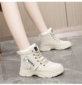 Botas femininas 2024 moda inverno à prova dwaterproof água altura aumentada botas de neve quente mais alta superior algodão sapatos plataforma esportes tornozelo botas