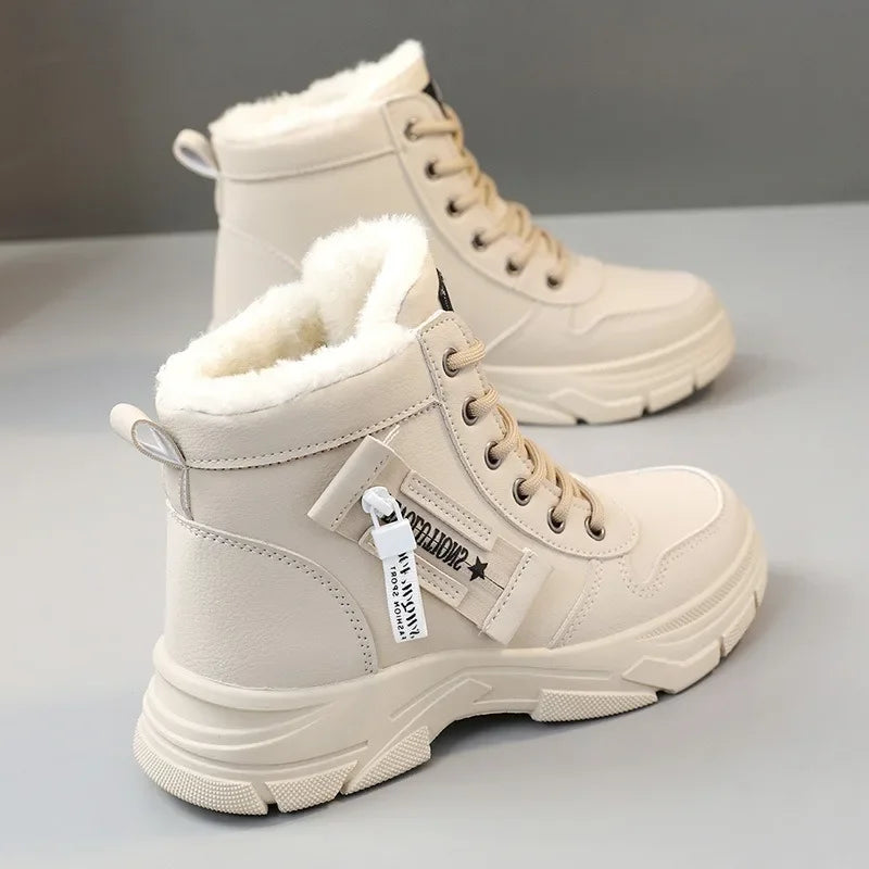 Botas femininas 2024 moda inverno à prova dwaterproof água altura aumentada botas de neve quente mais alta superior algodão sapatos plataforma esportes tornozelo botas