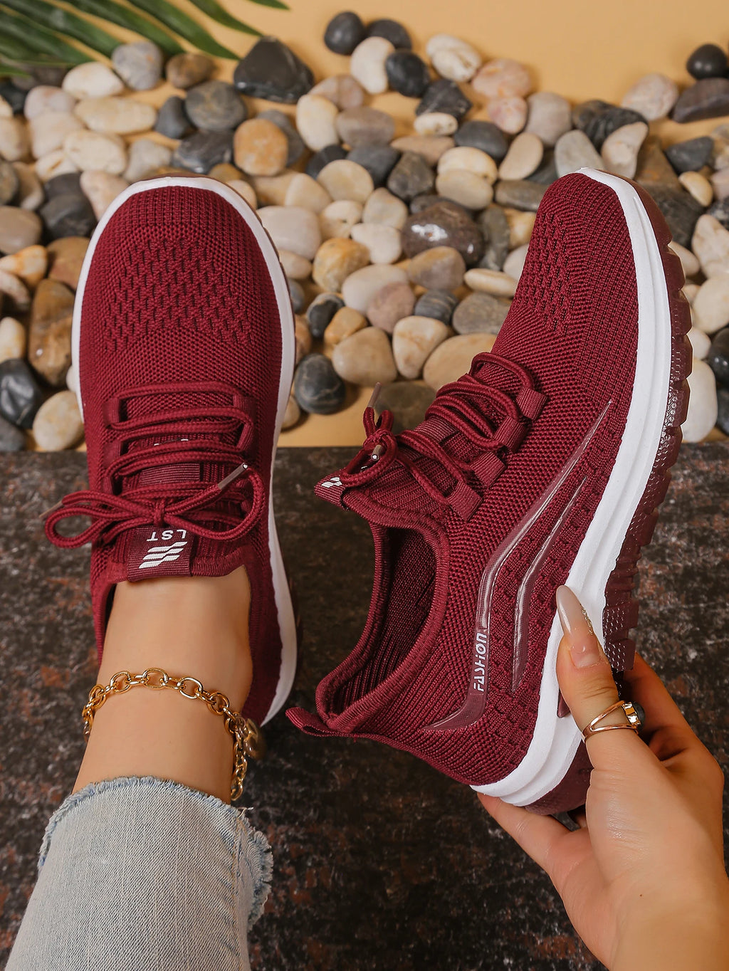 Sapatos femininos, solas macias, pés não cansados, tênis de verão, sapatos plataforma, tecelagem voadora, tênis femininos respiráveis