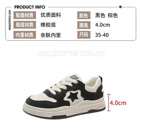 Mocassins esportivos casuais estrelas para mulheres, sapatos esportivos volumosos, fundo macio com conforto ao ar livre, sapatos antiderrapantes, moda