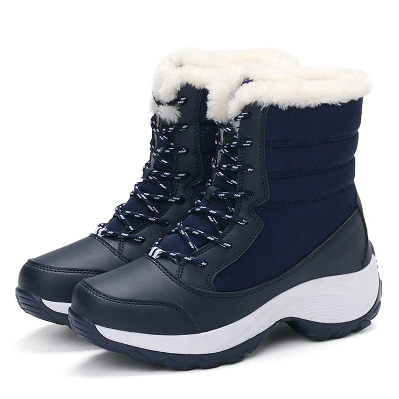 Ankel botas para mulheres inverno ao ar livre botas de neve quentes plataforma grossa impermeável antiderrapante sapatos quentes mulher botas plus size casual