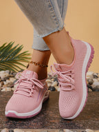 Sapatos femininos, solas macias, pés não cansados, tênis de verão, sapatos plataforma, tecelagem voadora, tênis femininos respiráveis