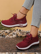 Sapatos femininos, solas macias, pés não cansados, tênis de verão, sapatos plataforma, tecelagem voadora, tênis femininos respiráveis