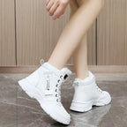 Botas femininas 2024 moda inverno à prova dwaterproof água altura aumentada botas de neve quente mais alta superior algodão sapatos plataforma esportes tornozelo botas