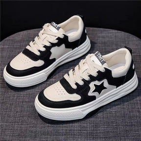 Mocassins esportivos casuais estrelas para mulheres, sapatos esportivos volumosos, fundo macio com conforto ao ar livre, sapatos antiderrapantes, moda