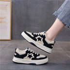 Mocassins esportivos casuais estrelas para mulheres, sapatos esportivos volumosos, fundo macio com conforto ao ar livre, sapatos antiderrapantes, moda