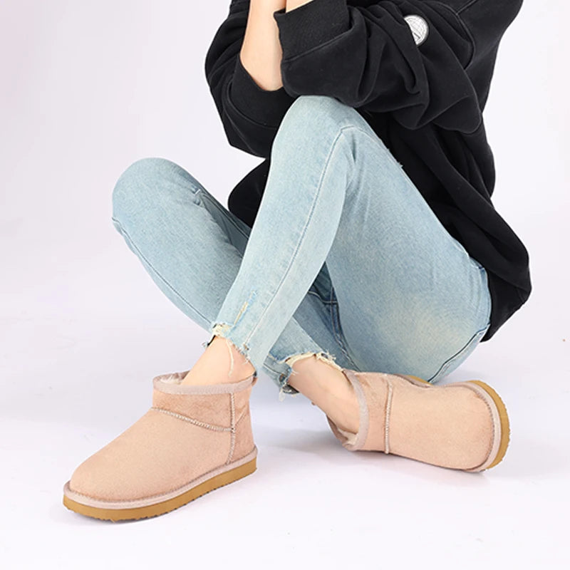 Evshine botas de neve clássicas femininas botas de tornozelo curto inverno super quente macio sapatos femininos moda aconchegante bota de neve ao ar livre para mulher