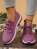 Sapatos femininos, solas macias, pés não cansados, tênis de verão, sapatos plataforma, tecelagem voadora, tênis femininos respiráveis